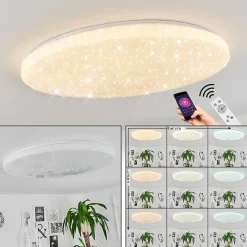 Plafonnier Sweet Led Blanc, 1 Lumiere, Telecommandes