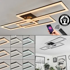 Plafonnier Taleta Led Noir, 1 Lumiere, Telecommandes