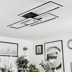 Plafonnier Taleta Led Noir, 1 Lumiere, Telecommandes