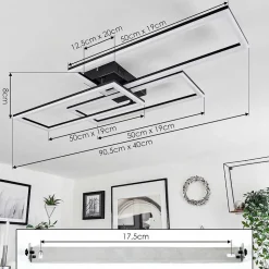 Plafonnier Taleta Led Noir, 1 Lumiere, Telecommandes