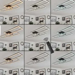 Plafonnier Taleta Led Noir, 1 Lumiere, Telecommandes