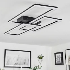 Plafonnier Taleta Led Noir, 1 Lumiere, Telecommandes