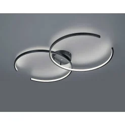 Plafonnier Trio Leuchten Wiz Citizen Led Noir, 2 Lumieres, Telecommandes, Changeur De Couleurs