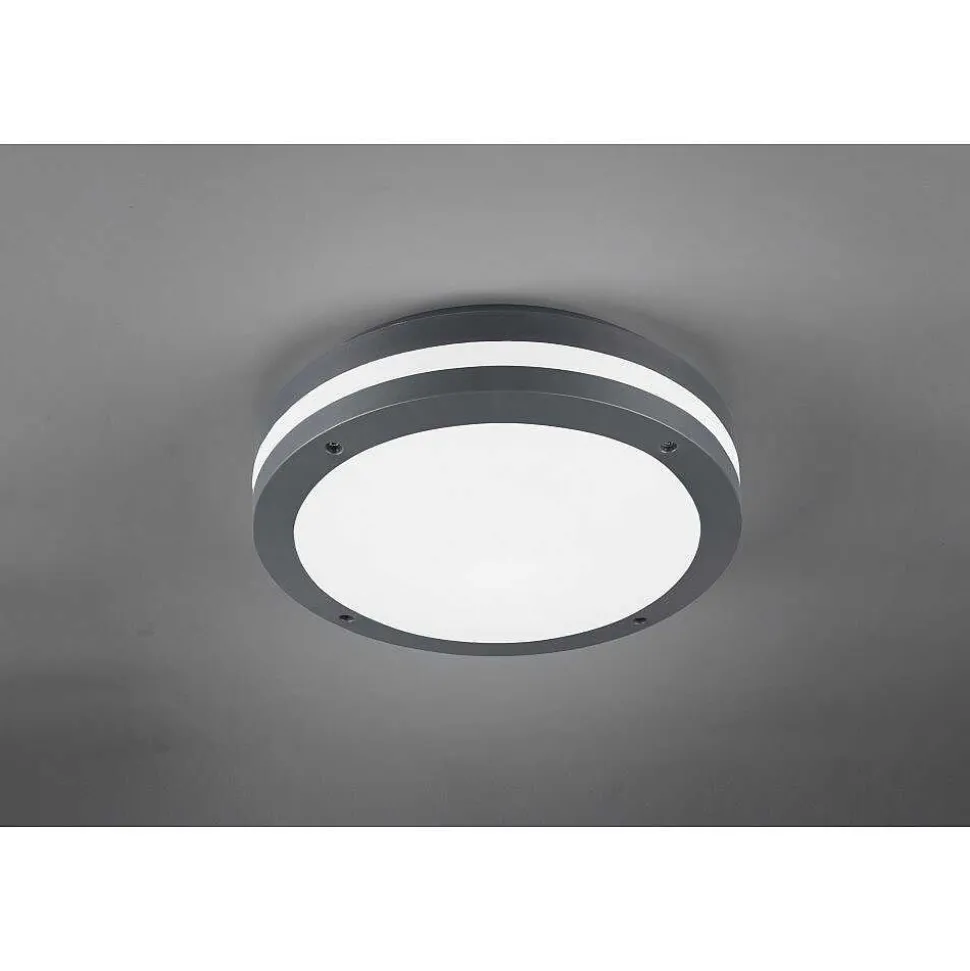 Plafonnier Trio Piave Led Anthracite, 1 Lumiere, Detecteur De Mouvement