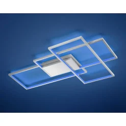 Plafonnier Trio Thiago Led Nickel Mat, 1 Lumiere, Telecommandes, Changeur De Couleurs