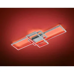 Plafonnier Trio Thiago Led Nickel Mat, 1 Lumiere, Telecommandes, Changeur De Couleurs