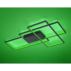 Plafonnier Trio Thiago Led Anthracite, 1 Lumiere, Telecommandes, Changeur De Couleurs