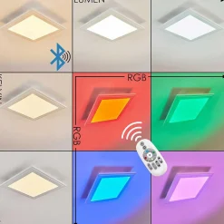 Plafonnier Voisines Led Blanc, 1 Lumiere, Telecommandes, Changeur De Couleurs