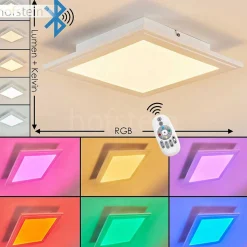 Plafonnier Voisines Led Blanc, 1 Lumiere, Telecommandes, Changeur De Couleurs