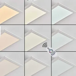 Plafonnier Voisines Led Blanc, 1 Lumiere, Telecommandes