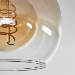 Plafonnier Vouhet Brun, Couleur Bois, Noir, 4 Lumieres