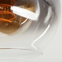 Plafonnier Vouhet Brun, Couleur Bois, Noir, 4 Lumieres