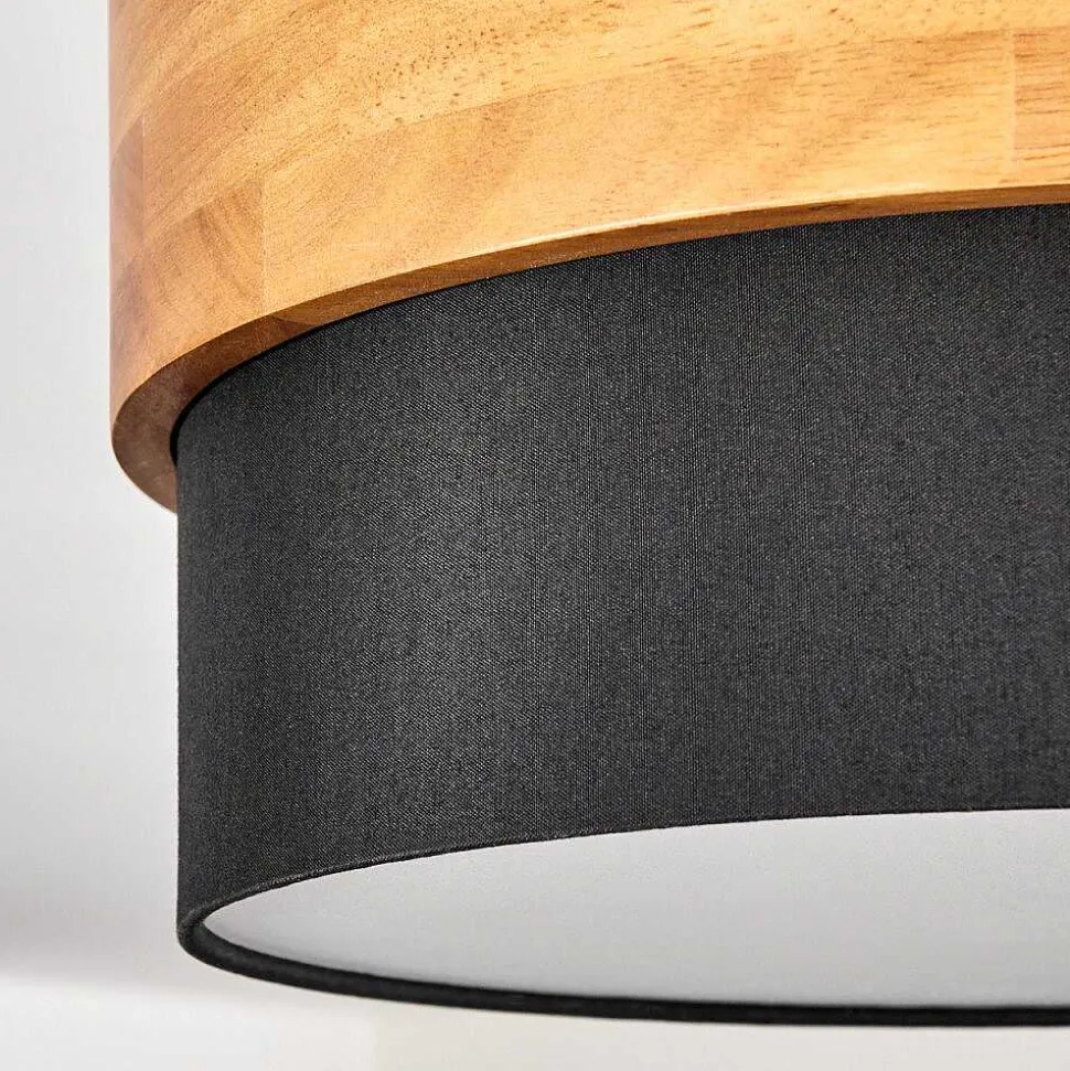 Plafonnier Vrolle Bois Clair, Nickel Mat, 2 Lumieres