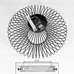 Plafonnier Wemude Noir, 1 Lumiere