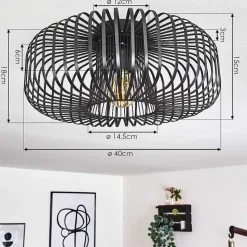 Plafonnier Wemude Noir, 1 Lumiere