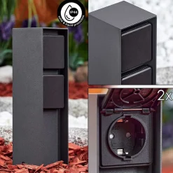 Prises Électriques D\\'Exterieur Reigolil Anthracite, Noir
