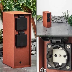 Prises Électriques D\\'Exterieur Abilene Rouille, Noir