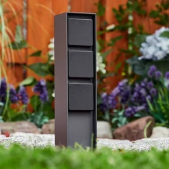 Prises Électriques D\\'Exterieur Reigolil Anthracite, Noir