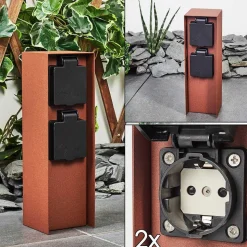 Prises Électriques D\\'Exterieur Abilene Rouille, Noir