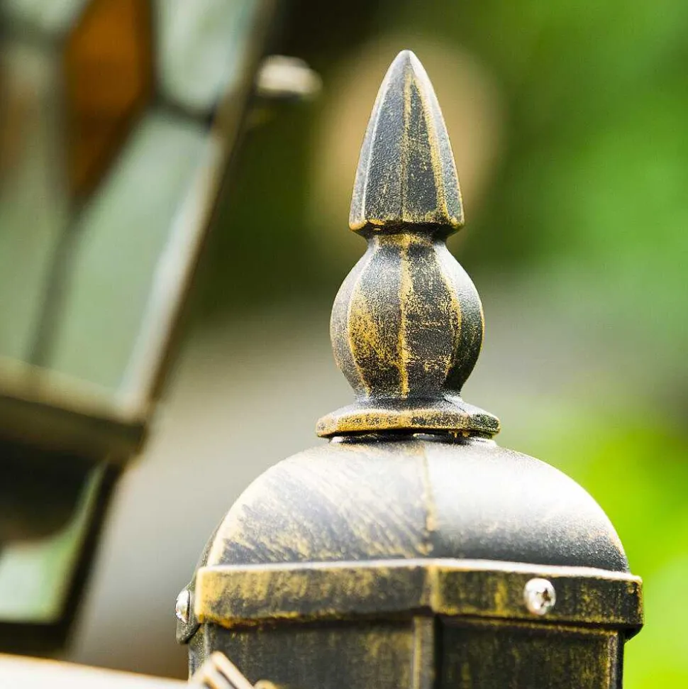 Reverbere Antibes Brun Dore, 3 Lumieres