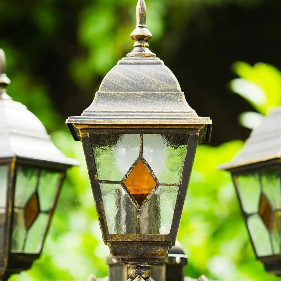 Reverbere Antibes Brun Dore, 3 Lumieres