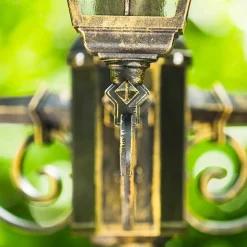 Reverbere Antibes Brun Dore, 3 Lumieres