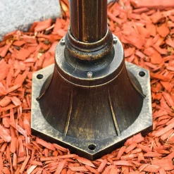 Reverbere Antibes Brun Dore, 3 Lumieres