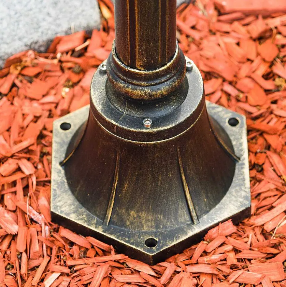 Reverbere Antibes Brun Dore, 3 Lumieres