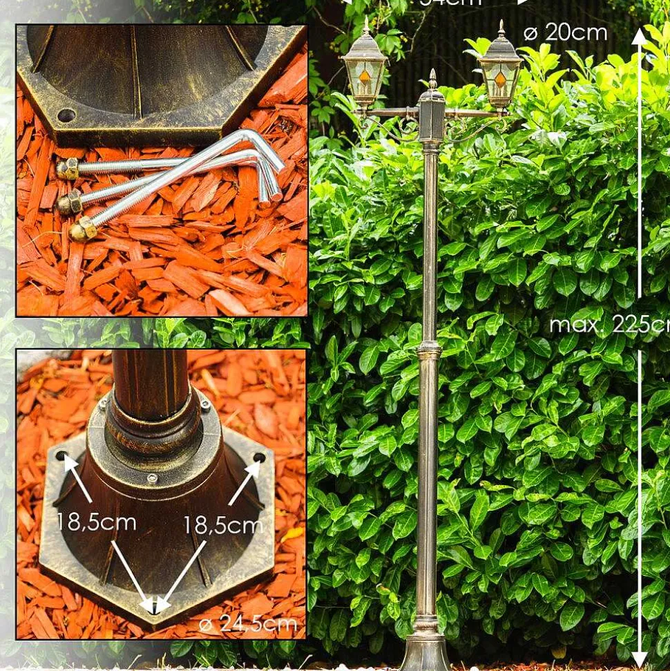 Reverbere Antibes Brun Dore, 2 Lumieres