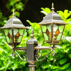 Reverbere Antibes Brun Dore, 2 Lumieres