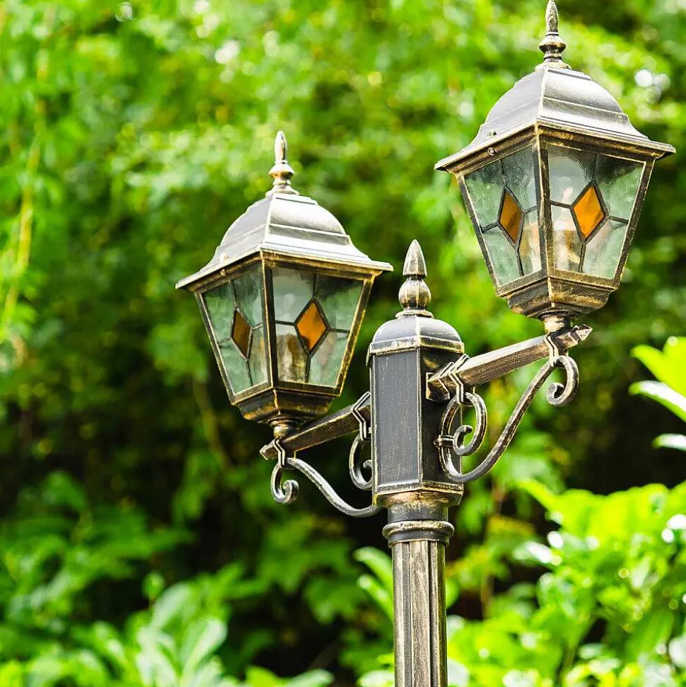 Reverbere Antibes Brun Dore, 2 Lumieres