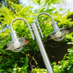 Reverbere Elima Acier Inoxydable, 2 Lumieres