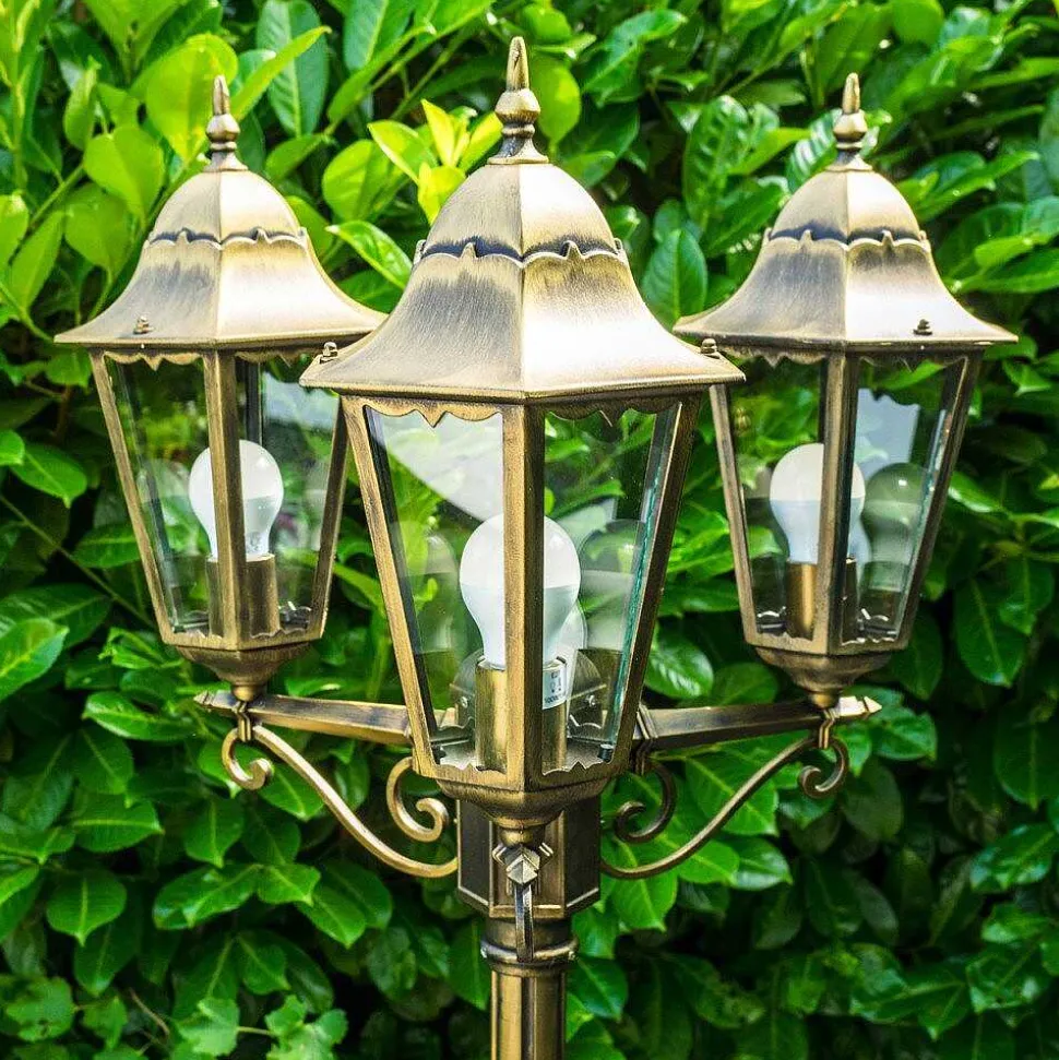 Reverbere Hong Kong Bronze Transparent, 3 Lumieres