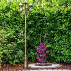 Reverbere Hong Kong Bronze Transparent, 3 Lumieres