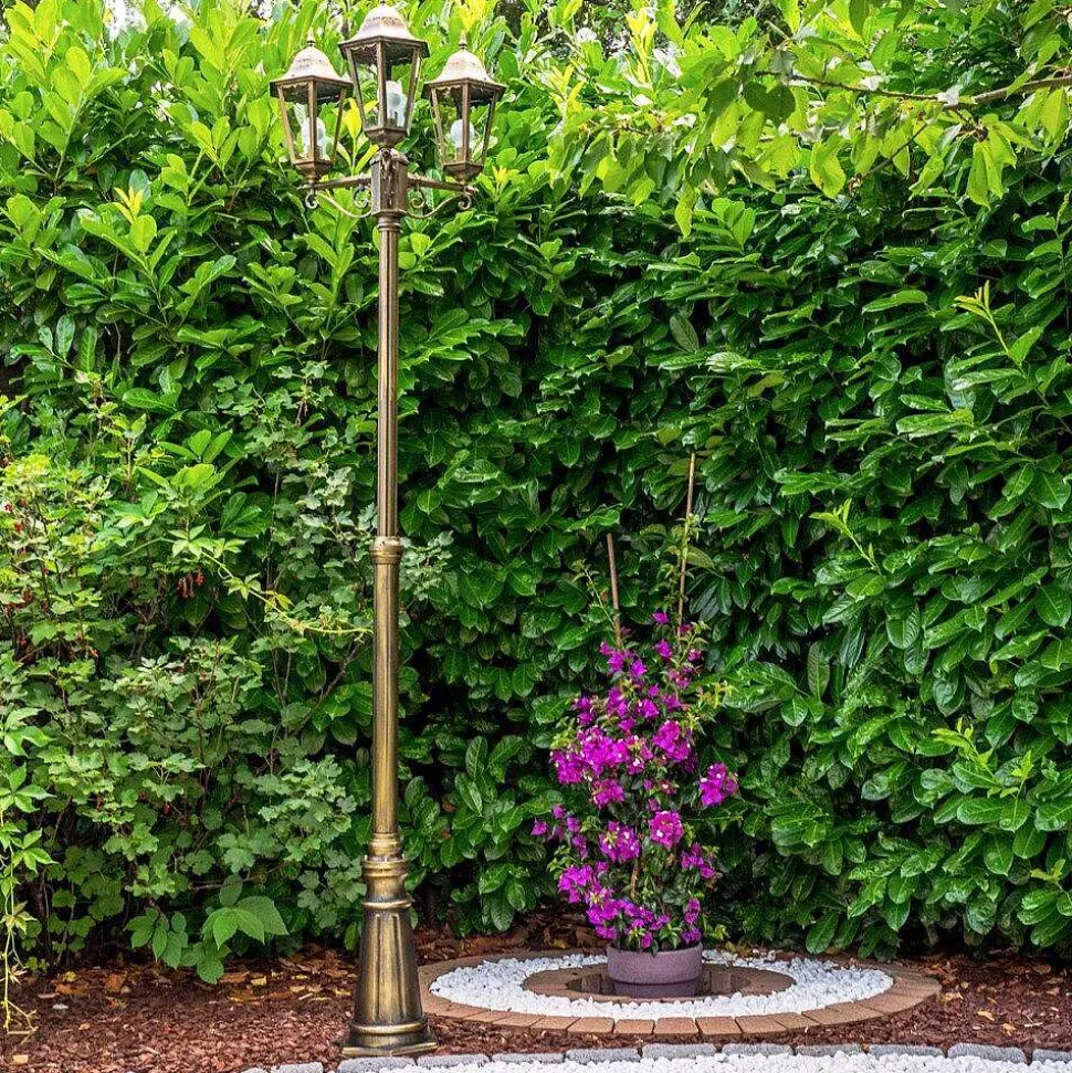 Reverbere Hong Kong Bronze Transparent, 3 Lumieres