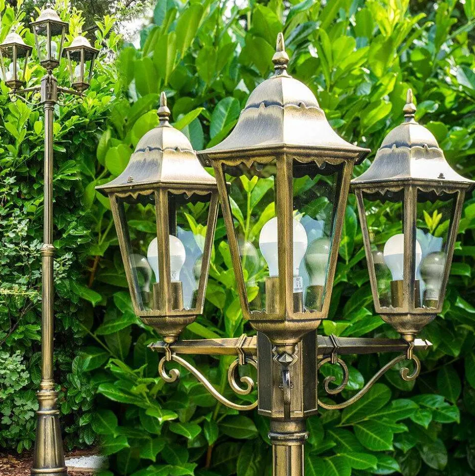 Reverbere Hong Kong Bronze Transparent, 3 Lumieres