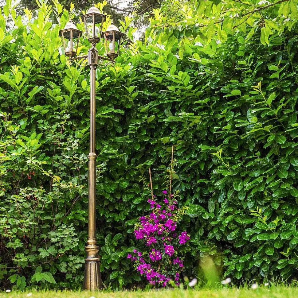 Reverbere Hong Kong Bronze Transparent, 3 Lumieres