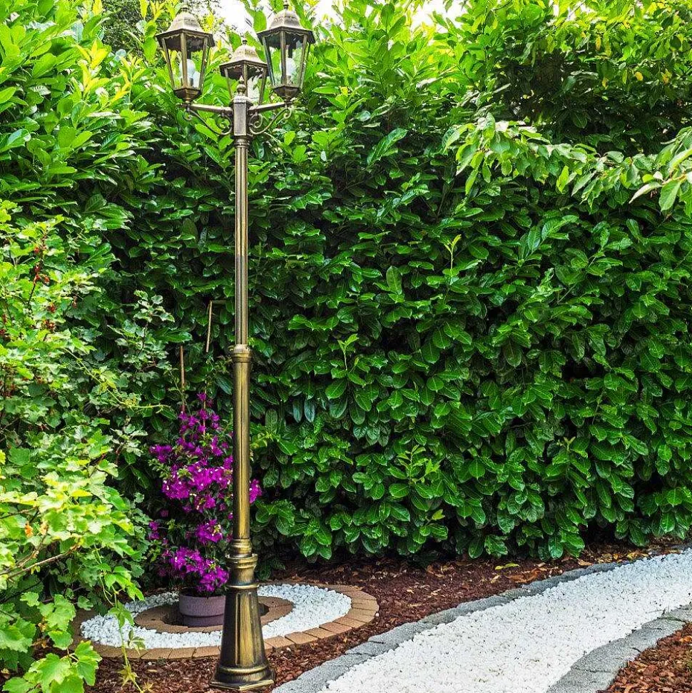 Reverbere Hong Kong Bronze Transparent, 3 Lumieres