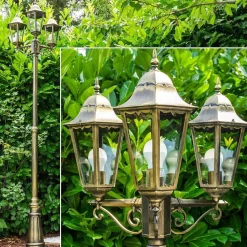 Reverbere Hong Kong Bronze Transparent, 3 Lumieres