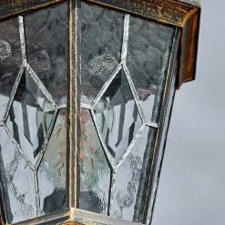 Reverbere Hongkong Or, Laiton, Transparent, 3 Lumieres