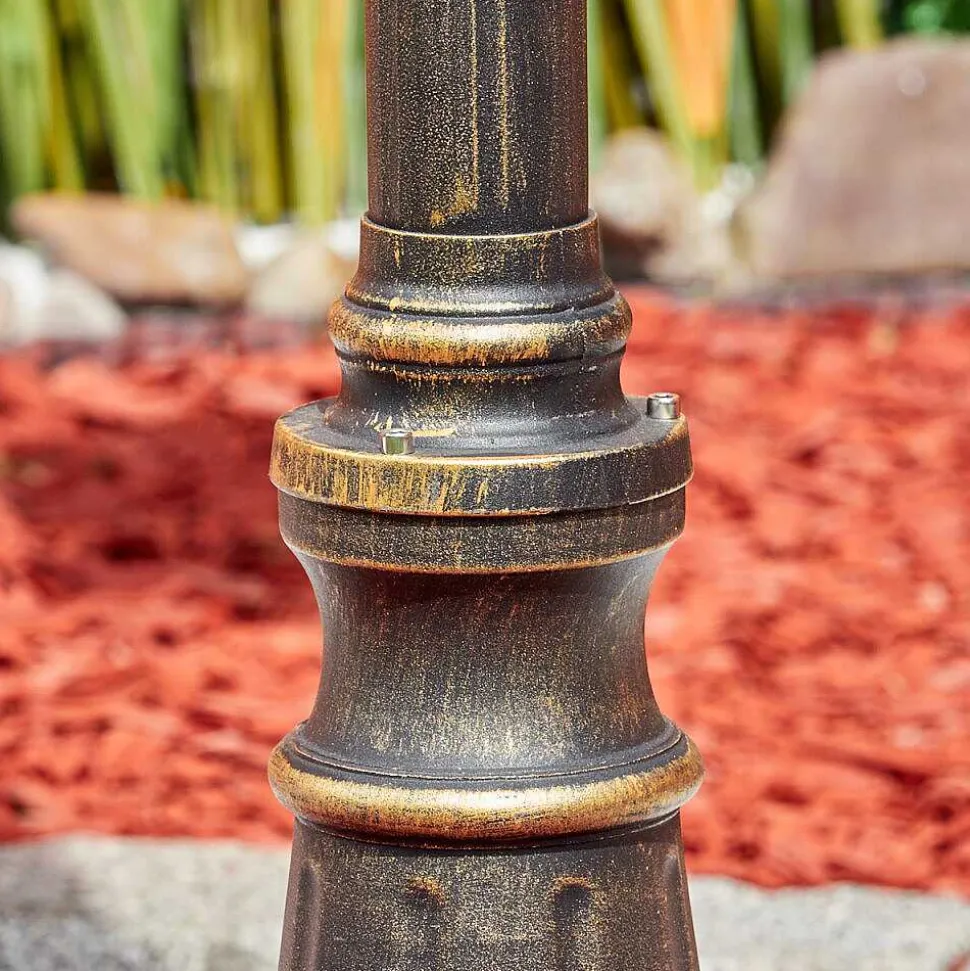 Reverbere Hongkong Or, Laiton, Transparent, 3 Lumieres