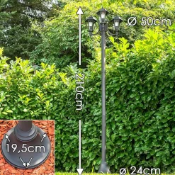 Reverbere Natal Noir, 3 Lumieres