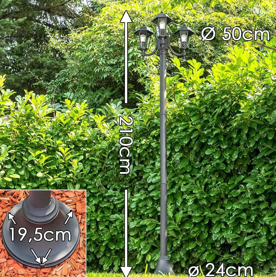 Reverbere Natal Noir, 3 Lumieres