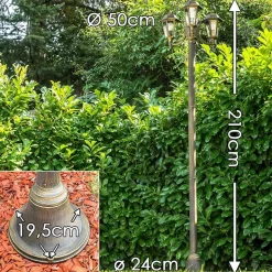 Reverbere Natal Noir Dore, 3 Lumieres