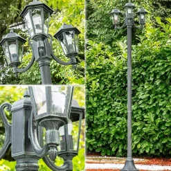 Reverbere Natal Vert, Noir, 3 Lumieres