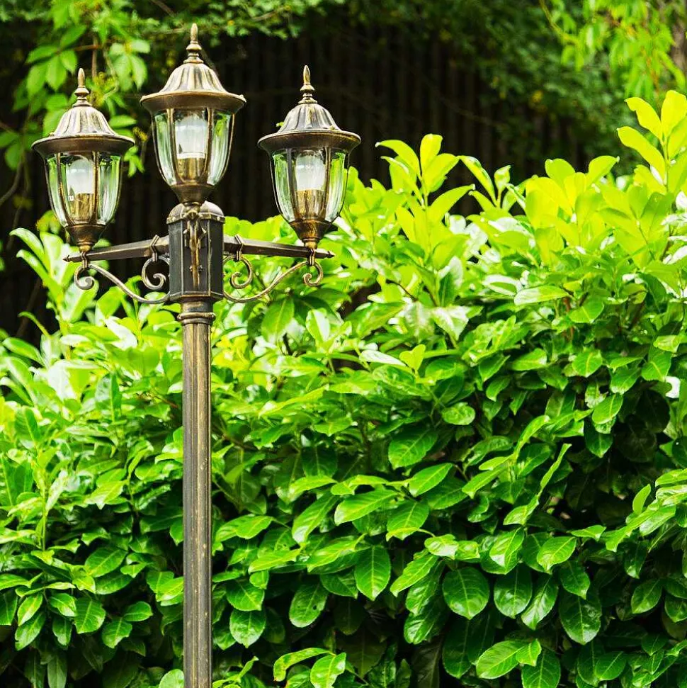 Reverbere Ribadeo Noir Dore, 3 Lumieres