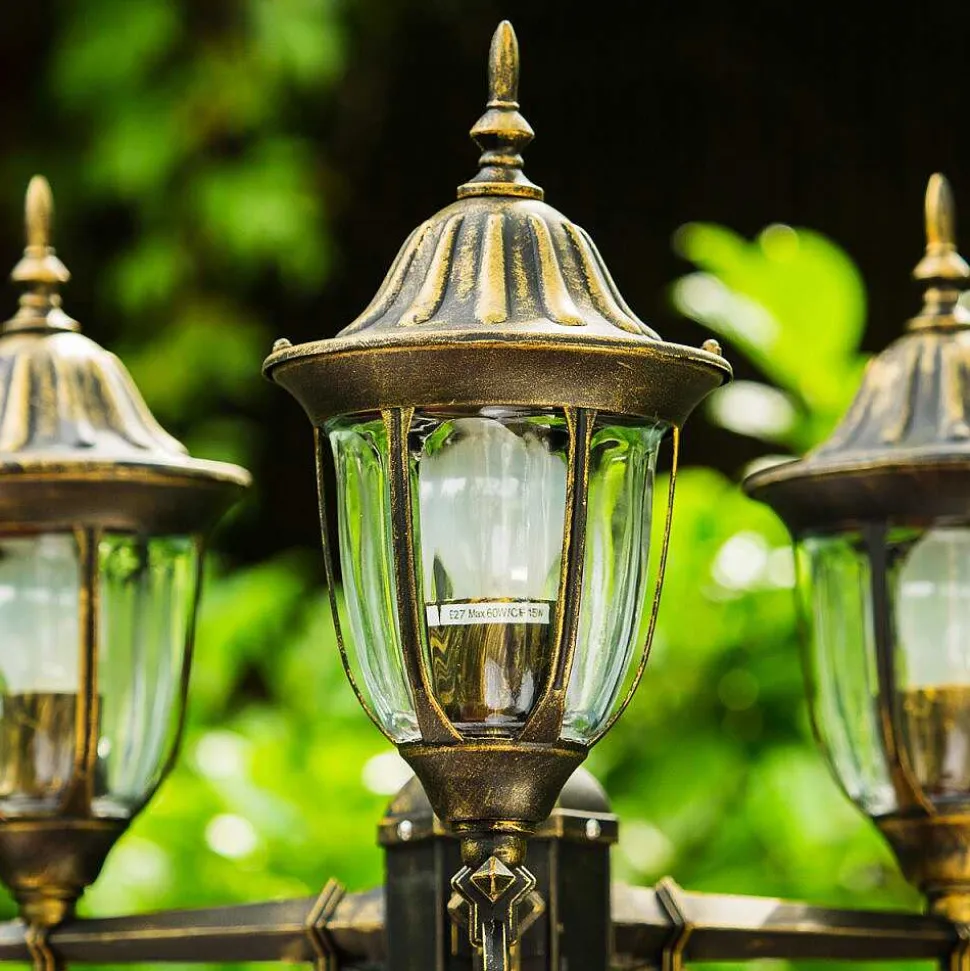 Reverbere Ribadeo Noir Dore, 3 Lumieres