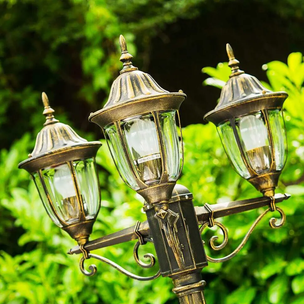 Reverbere Ribadeo Noir Dore, 3 Lumieres