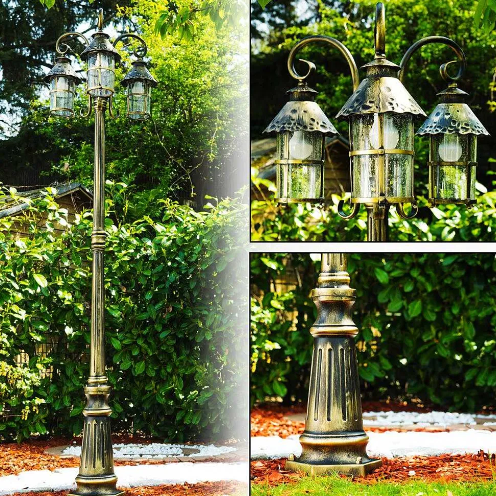 Reverbere Tolep Noir Dore, 3 Lumieres