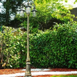 Reverbere Tolep Noir Dore, 3 Lumieres